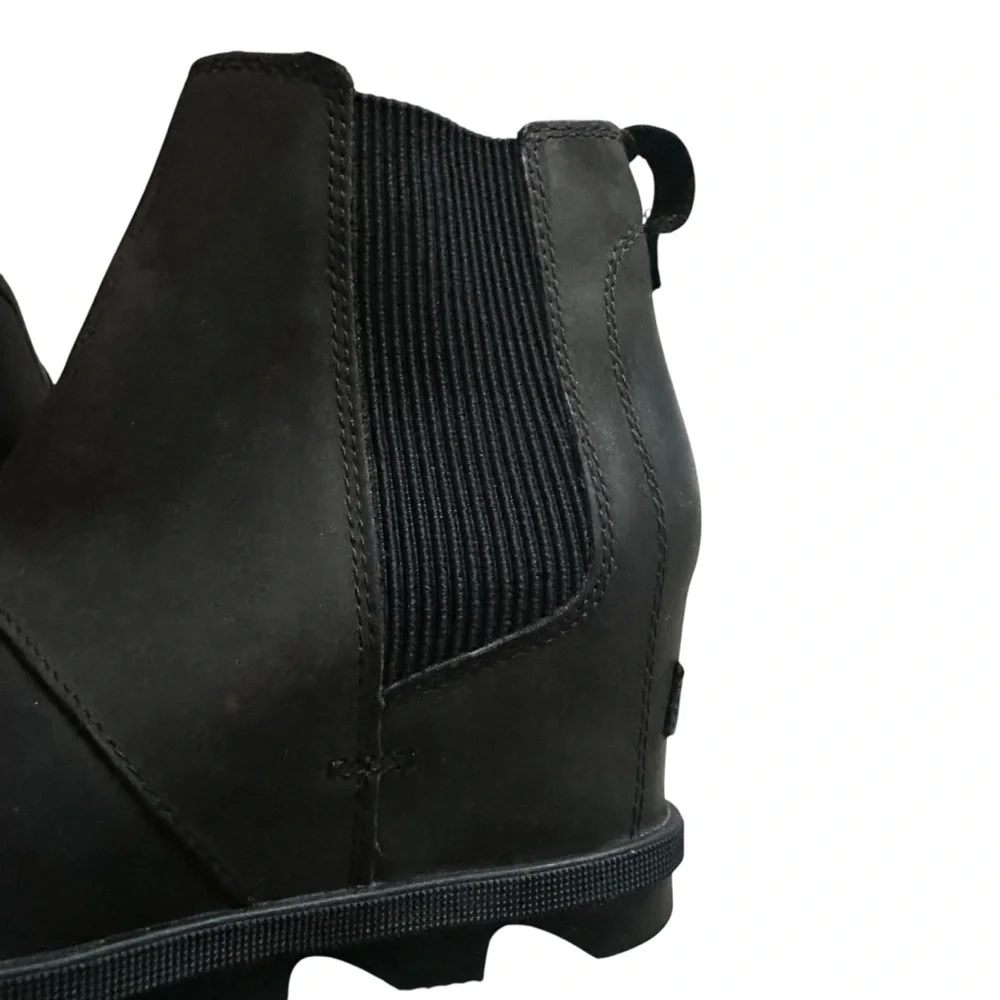 Sorel Joan Of Artic Wedge II Chelsea Black Boots Size 7.5